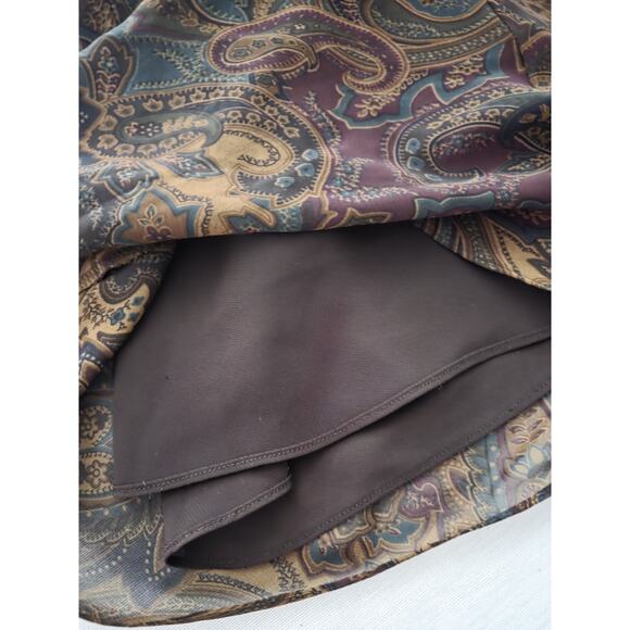 Vintage Chaps Pull On Skirt XL Paisley Dark Academia Fall Autumnal Librarian - Picture 7 of 14